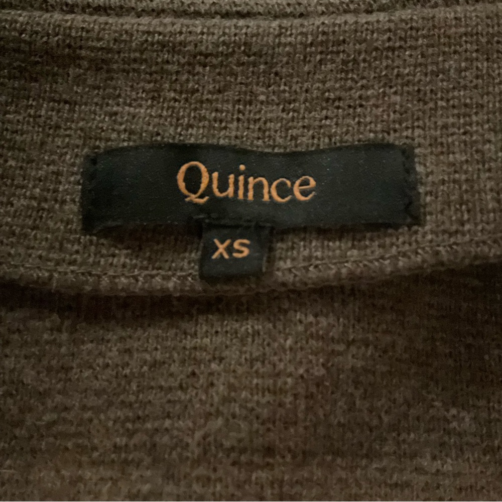 Quince Organic Cottin Knit Blazer Cardigan XS Brown Minimalist Capsule Wardrobe - Picture 4 of 16